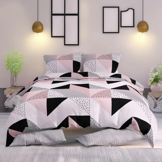KOMPLET POŚCIELI POLSKA 100% BAWEŁNA TRÓJKĄTNY RÓŻ 180x200