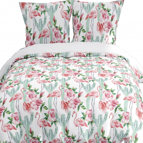 POŚCIEL 100% BAWEŁNA RÓŻOWY RAJ POLSKI KOMPLET POŚCIELI