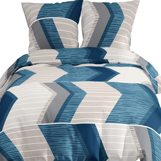 KOMPLET POŚCIELI POLSKA 100% BAWEŁNA NIEBIESKI SZRON 180x200