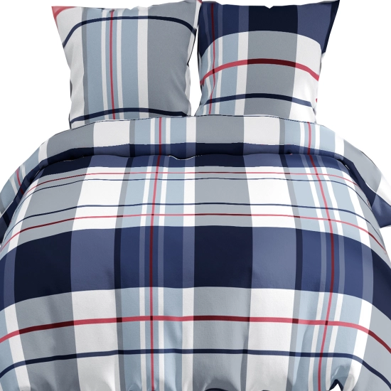 POŚCIEL 100% BAWEŁNA MORSKA KRATA POLSKI KOMPLET POŚCIELI