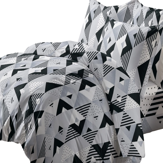 KOMPLET POŚCIELI POLSKA 100% BAWEŁNA CZARNY ZYGZAK 180x200