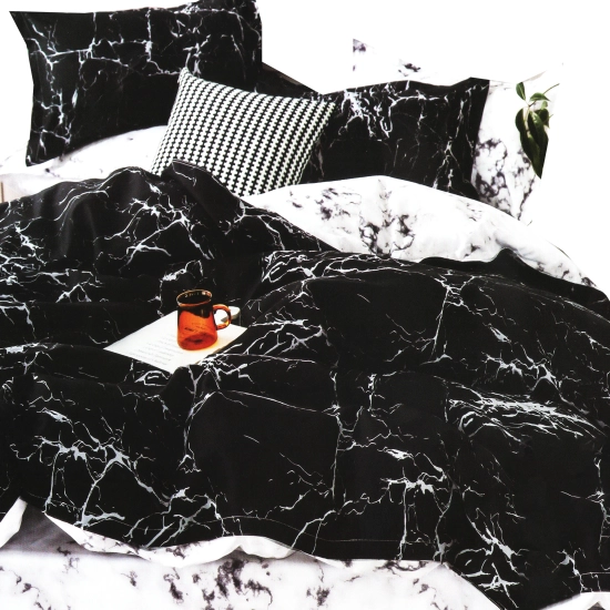 KOMPLET POŚCIELI POLSKA 100% BAWEŁNA MARMUROWY KONTRAST 180x200