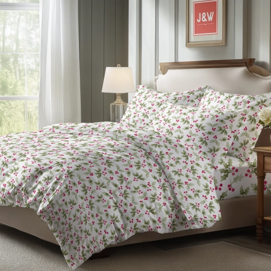 ŚWIATECZNA POŚCIEL POLSKA 100% BAWEŁNA PREMIUM JEMIOŁOWY SEN 200x200