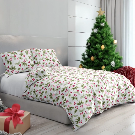 ŚWIATECZNA POŚCIEL POLSKA 100% BAWEŁNA PREMIUM JEMIOŁOWY SEN 200x200