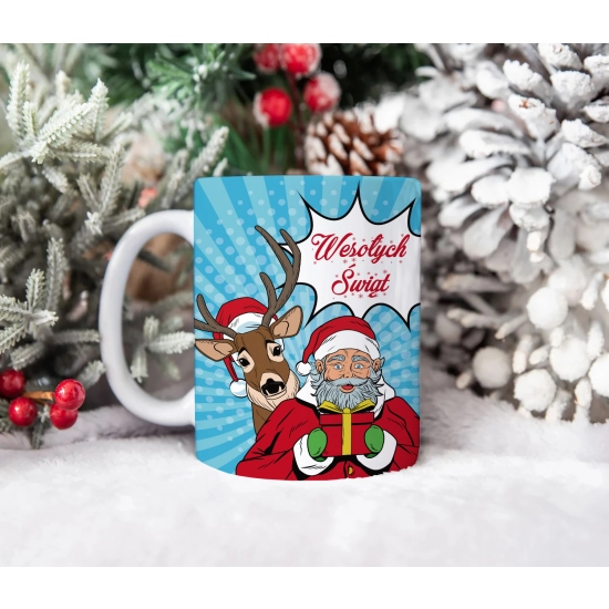 ŚWIĄTECZNY KUBEK 330ml PREZENT ŚWIĘTA POD CHOINKĘ
