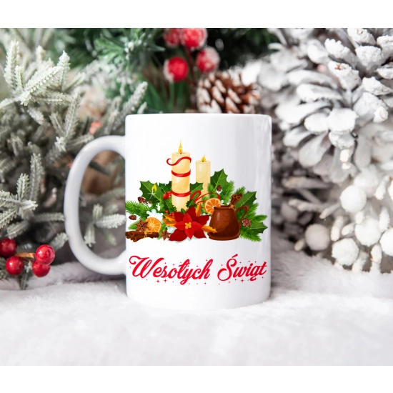 ŚWIĄTECZNY KUBEK 330ml PREZENT ŚWIĘTA POD CHOINKĘ
