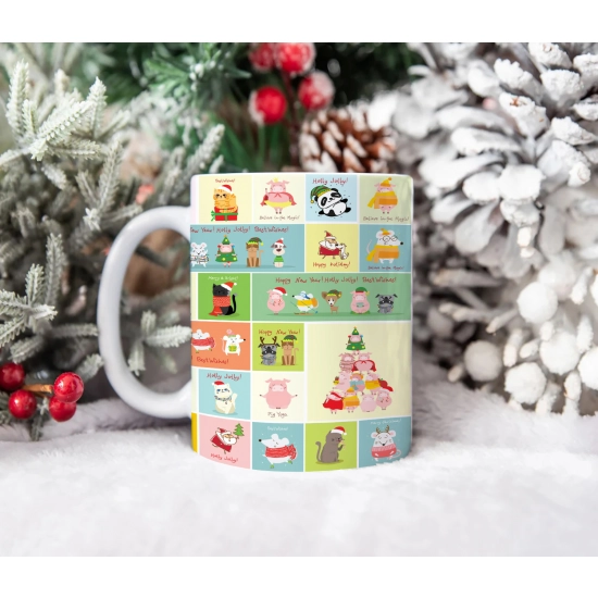 ŚWIĄTECZNY KUBEK 330ml PREZENT ŚWIĘTA POD CHOINKĘ