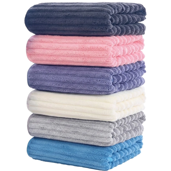 LUKSUSOWY KOMPLET 6 RĘCZNIKÓW KĄPIELOWYCH 50x100 MIKROFIBRA CHŁONNE