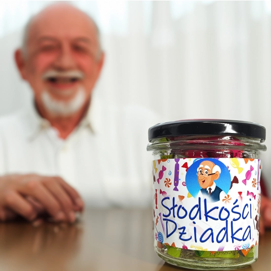 PREZENT DLA DZIADKA KOMPLET KUBEK I SŁODYCZE W SKRZYNCE DZIADEK UPOMINEK