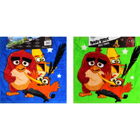 ZESTAW DWÓCH RĘCZNIKÓW DZIECIĘCYCH 30x30cm LICENCJONOWANYCH KĄPIELOWYCH DO PRZEDSZKOLA ANGRY BIRDS