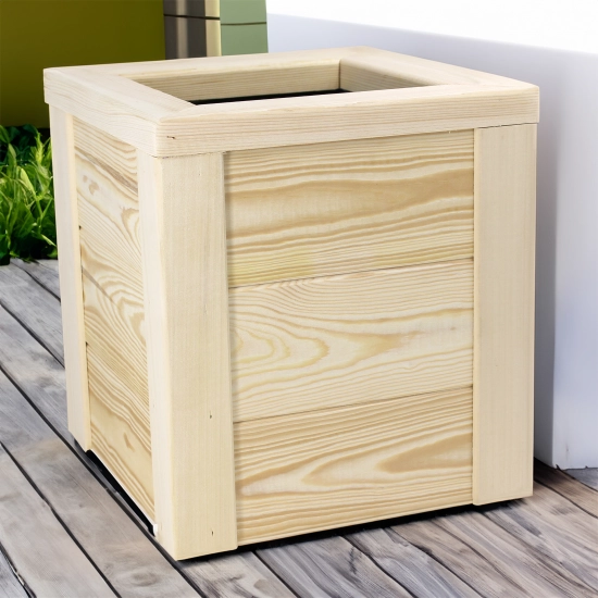 DONICA DONICZKA DREWNIANA 30x30CM POLSKA DO OGRODU TARAS WKŁAD NATURALNA