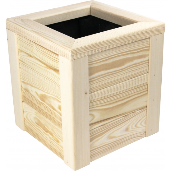 DONICA DONICZKA DREWNIANA 30x30CM POLSKA DO OGRODU TARAS WKŁAD NATURALNA