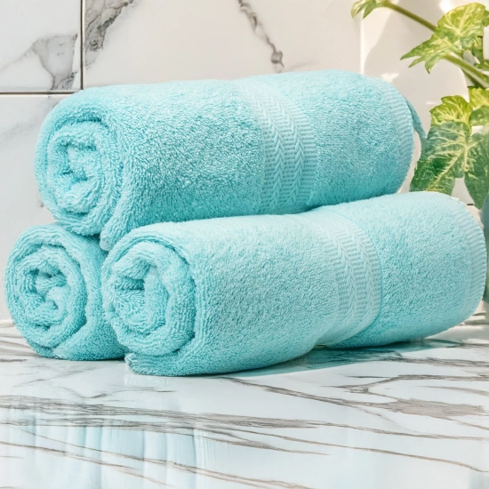 GRUBY RĘCZNIK KĄPIELOWY 50x100cm 550g/m2 PREMIUM CHŁONNY LAZUROWY