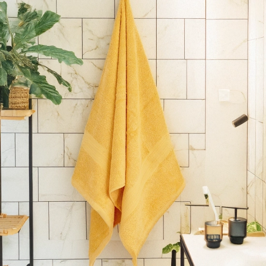 GRUBY RĘCZNIK KĄPIELOWY 70x140cm 550g/m2 PREMIUM CHŁONNY ZÓŁTY