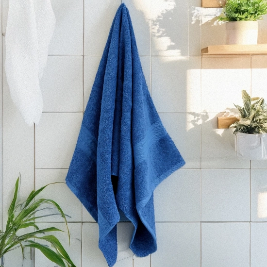 GRUBY RĘCZNIK KĄPIELOWY 70x140cm 550g/m2 PREMIUM CHŁONNY NIEBIESKI