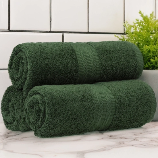 GRUBY RĘCZNIK KĄPIELOWY 50x100cm 550g/m2 PREMIUM CHŁONNY BUTELKOWA ZIELEŃ