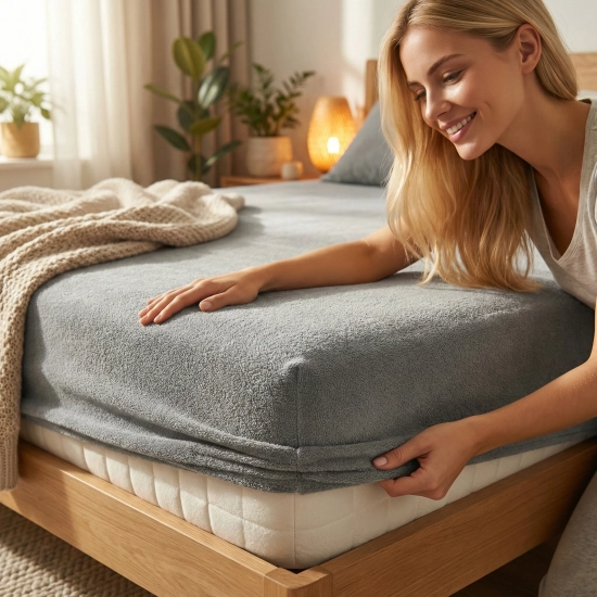 PRZEŚCIERADŁO FROTTE 160X200 Z GUMKĄ GRUBE POLSKIE STALOWY