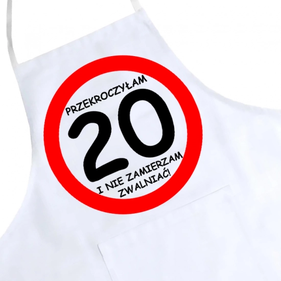 FARTUCH KUCHENNY NADRUK URODZINY 20 DWUDZIESTKĘ