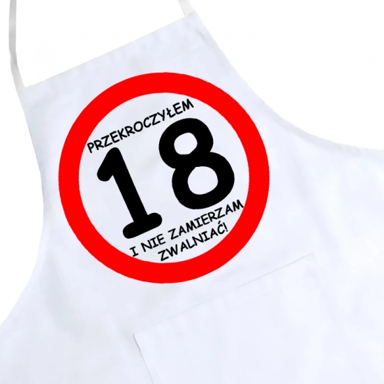 FARTUCH KUCHENNY NADRUK URODZINY 18 OSIEMNASTKĘ