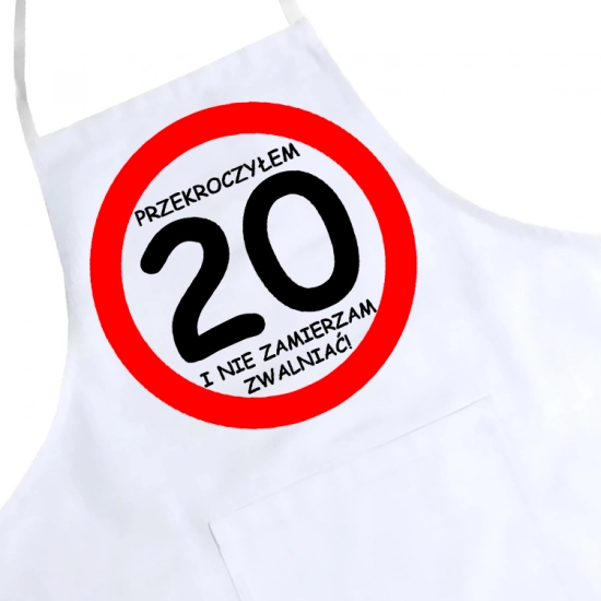 FARTUCH KUCHENNY NADRUK URODZINY 20 DWUDZIESTKĘ