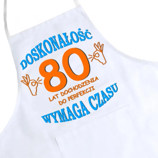 FARTUCH KUCHENNY NADRUK URODZINY 80 OSIEMDZIESIĄTKĘ