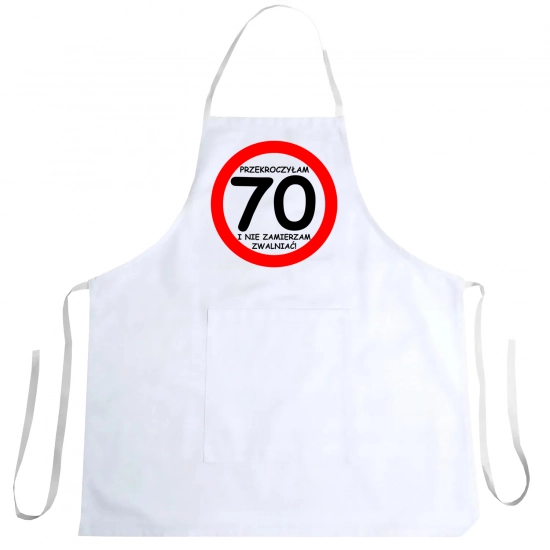 FARTUCH KUCHENNY NADRUK URODZINY 70 SIEDEMDZIESIĄTKĘ