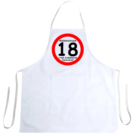 FARTUCH KUCHENNY NADRUK URODZINY 18 OSIEMNASTKĘ