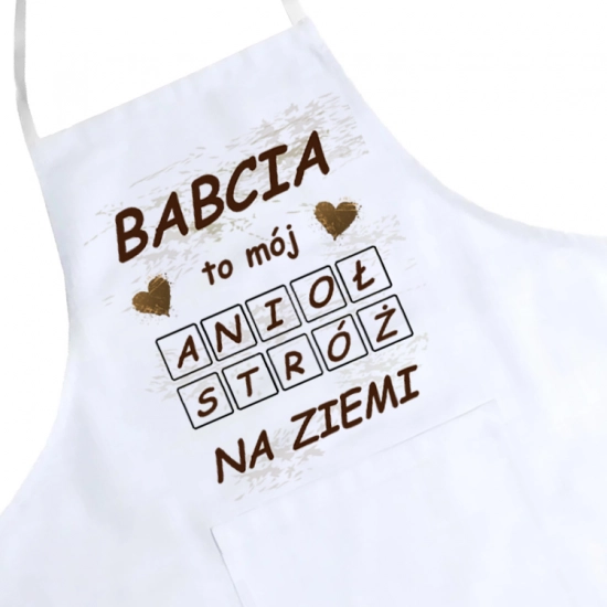 FARTUCH KUCHENNY Z NADRUKIEM PREZENT DZIEŃ BABCI
