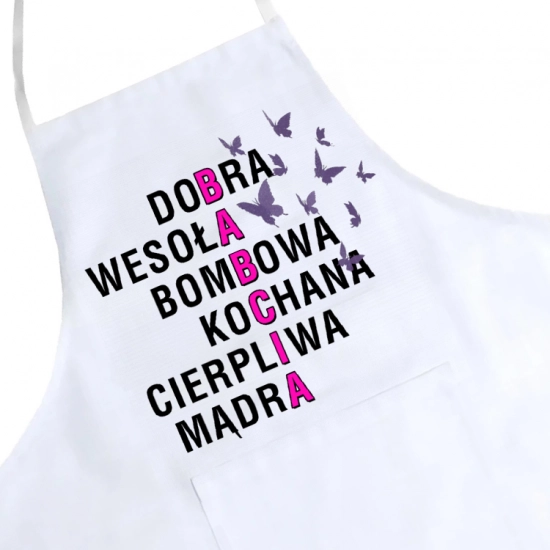 FARTUCH KUCHENNY Z NADRUKIEM PREZENT DZIEŃ BABCI