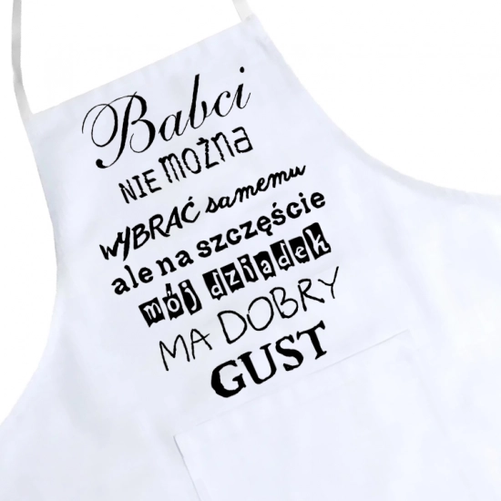 FARTUCH KUCHENNY Z NADRUKIEM PREZENT DZIEŃ BABCI