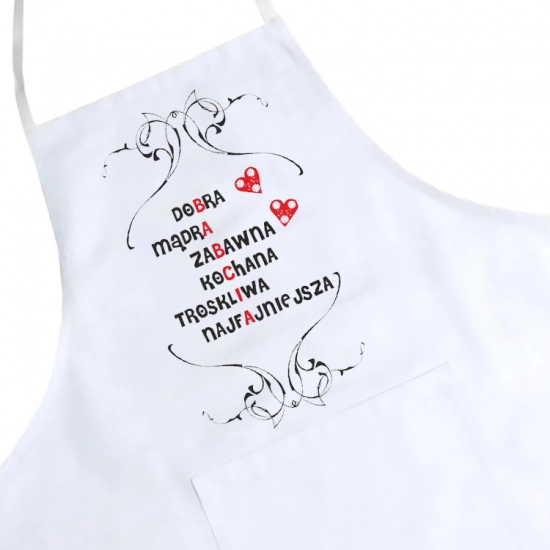 FARTUCH KUCHENNY Z NADRUKIEM PREZENT DZIEŃ BABCI