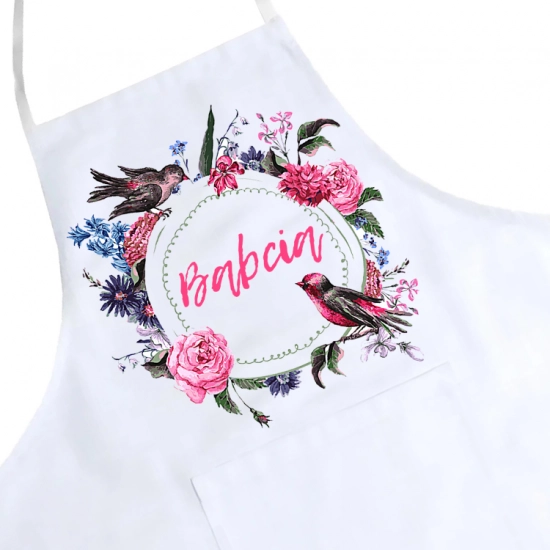 FARTUCH KUCHENNY Z NADRUKIEM PREZENT DZIEŃ BABCI