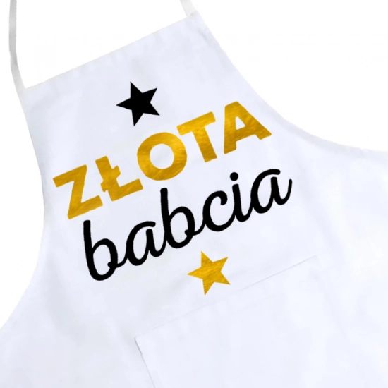 FARTUCH KUCHENNY Z NADRUKIEM PREZENT DZIEŃ BABCI