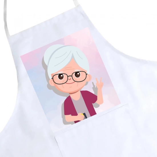 FARTUCH KUCHENNY Z NADRUKIEM PREZENT DZIEŃ BABCI