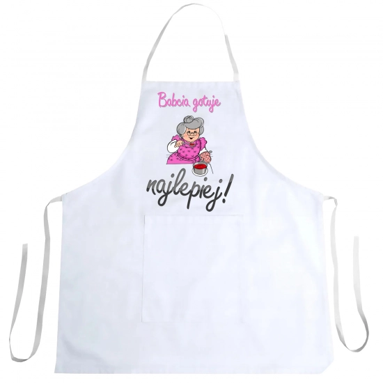 FARTUCH KUCHENNY Z NADRUKIEM PREZENT DZIEŃ BABCI