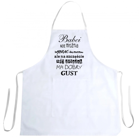 FARTUCH KUCHENNY Z NADRUKIEM PREZENT DZIEŃ BABCI
