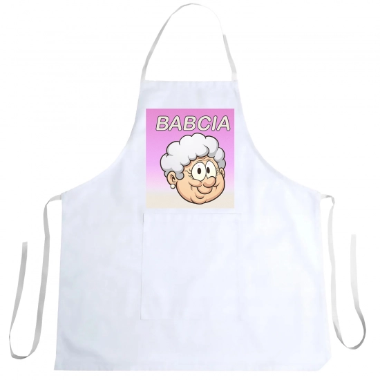 FARTUCH KUCHENNY Z NADRUKIEM PREZENT DZIEŃ BABCI