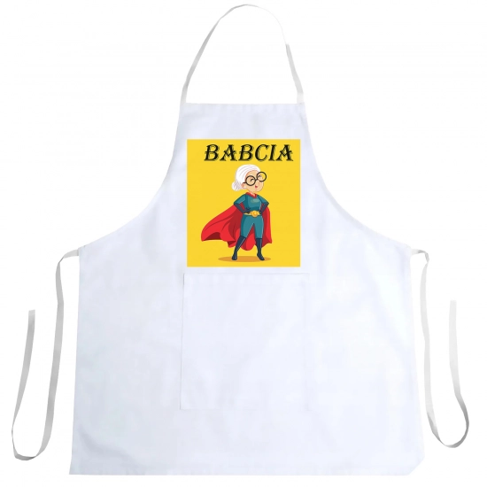 FARTUCH KUCHENNY Z NADRUKIEM PREZENT DZIEŃ BABCI