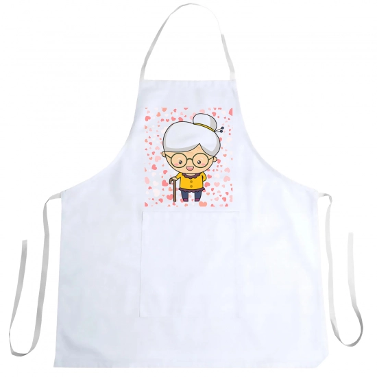 FARTUCH KUCHENNY Z NADRUKIEM PREZENT DZIEŃ BABCI