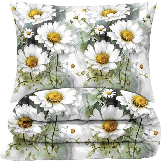 Pościel Flanelowa Stokrotki Rumianki 4cz Prześcieradło 220x230 Daisy