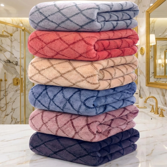 LUKSUSOWY KOMPLET 6 RĘCZNIKÓW KĄPIELOWYCH 50x100 MIKROFIBRA CHŁONNE