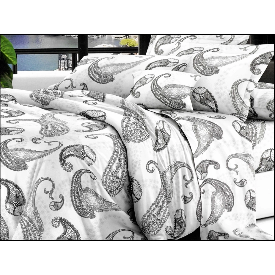 KOMPLET POŚCIELI SATYNA BAWEŁNIANA Z PRZEŚCIERADŁEM POSZWA