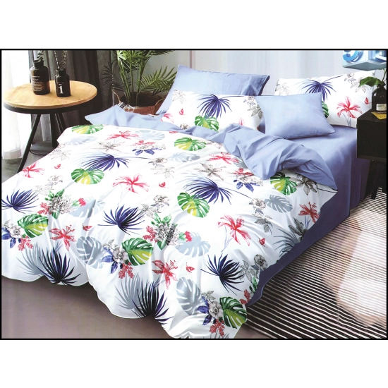 KOMPLET POŚCIELI DWUSTRONNA POŚCIEL 135x200 +2 POSZEWKI SATYNA BAWEŁNIANA