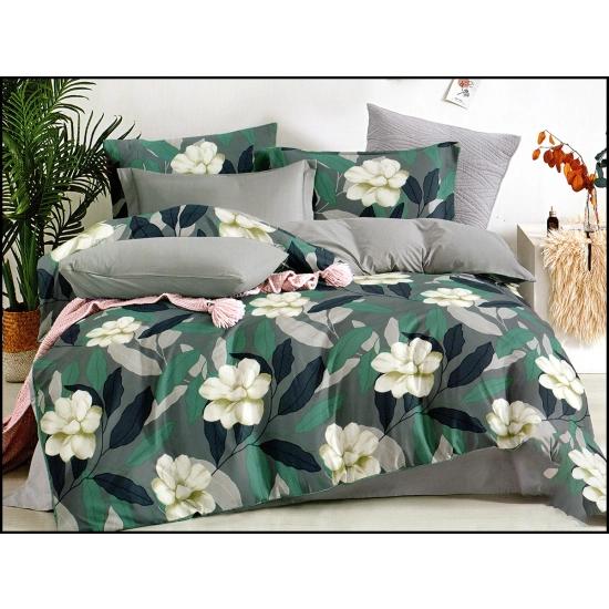 KOMPLET POŚCIELI SATYNA BAWEŁNIANA Z PRZEŚCIERADŁEM POSZWA