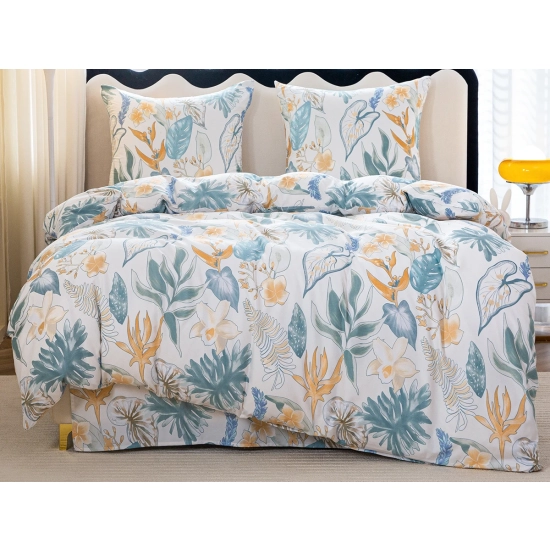 KOMPLET POŚCIELI SATYNA BAWEŁNIANA Z PRZEŚCIERADŁEM POSZWA