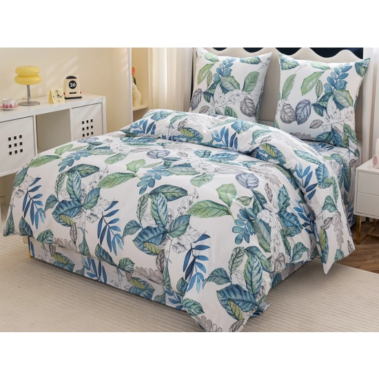 KOMPLET POŚCIELI SATYNA BAWEŁNIANA Z PRZEŚCIERADŁEM POSZWA