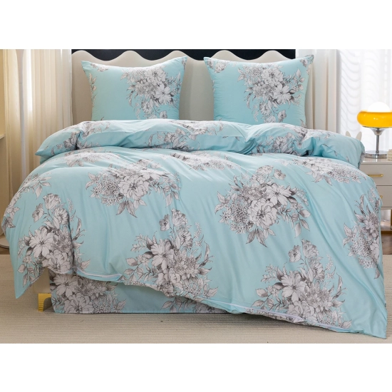 KOMPLET POŚCIELI SATYNA BAWEŁNIANA Z PRZEŚCIERADŁEM POSZWA