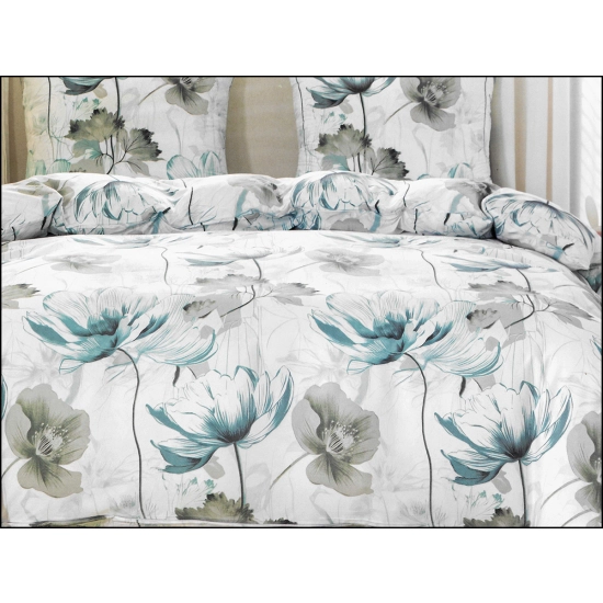 KOMPLET POŚCIELI SATYNA BAWEŁNIANA Z PRZEŚCIERADŁEM POSZWA