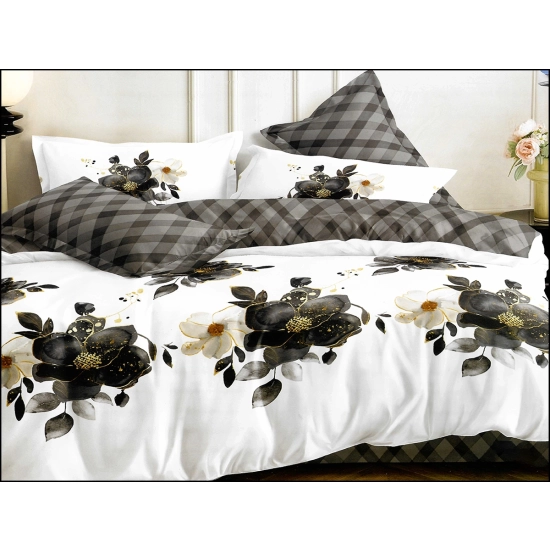 KOMPLET POŚCIELI DWUSTRONNA POŚCIEL 200x200 +2 POSZEWKI SATYNA BAWEŁNIANA