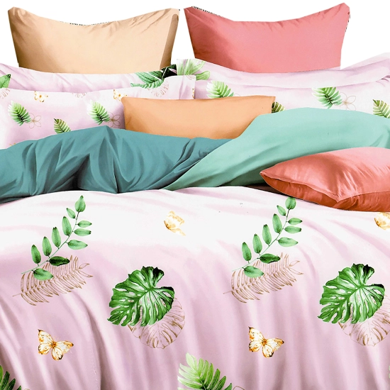 KOMPLET POŚCIELI SATYNA BAWEŁNIANA Z PRZEŚCIERADŁEM POSZWA